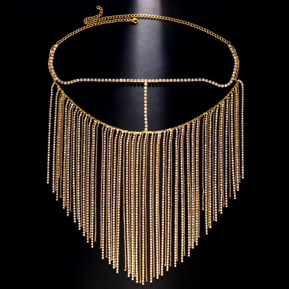 Crystal Face Chain Mask With Rhinestone Tassel Veil Headpiece